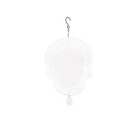 LOVIVER Carillon éolien de Sublimation Sculpture éolienne Vierge Attrape-Vent Suspendu Double Face Évider 3D Carillons éoliens rotatifs pour Balcon Cour, Le crâne