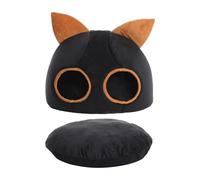 LOVIVER Cat Bed Cat Tunnel Cat House Calming Kennel Snooze, Semi-enfermé, nid d, Cave de Tente d Auto-chauffante pour Chats pour Chats Chaton, Noir, M
