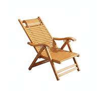 LOVIVER Chaise Longue Inclinable Pliable Fauteuil Relax Chaise Pliante Bambou Dossier 5 Positions Accoudoirs Confortables Assise Ergonomique Structure Bambou, Naturel, Chaise Courte Classique