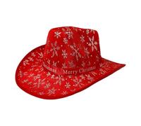 LOVIVER Chapeau de cow-boy de Noël, chapeau de cow-girl pour spectacle sur scène de fête à thème, Flocons de Neige Blancs