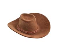 LOVIVER Chapeau de Cowboy 1:6, accessoires de chapeau décoratifs, Mini chapeau occidental floqué, accessoire de figurine d'action pour figurine d'action de 12, BRUN