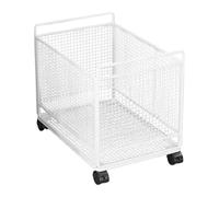 LOVIVER Chariot à Roulettes avec Étagère Mobile, Chariot de Stockage Mobile en Fer Robust, Bac de Rangement Multifonctionnel sous Le Bureau et Poignée pour Salle d'Étude, Salle de lanc