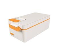 LOVIVER Chauffe-Repas Électrique Boîte Chauffante Récipient Lunchbox Conteneur Intérieur INOX 304 Hygiénique Conservation de Chaleur et Réchauffage Uniforme, Beige, Hexagonal
