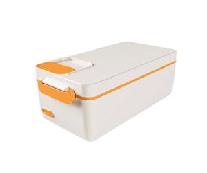 LOVIVER Chauffe-Repas Électrique Boîte Chauffante Récipient Lunchbox Conteneur Intérieur INOX 304 Hygiénique Conservation de Chaleur et Réchauffage Uniforme, Beige, Hexagonal