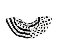 LOVIVER Col Fraise de Clown Rétro Déployé Costume Clown de Carnaval Théâtral Polyester Lisse Aspect Satin Fixation Sûre Adapté à Halloween Spectacles, Noir Et Blanc, Taille Unique