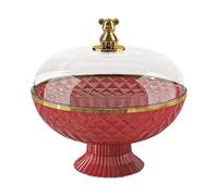 LOVIVER Corbeille à fruits avec couvercle, bol à fruits créatif amovible multifonctionnel pour collation, plateau à gâteaux et desserts, , Rouge