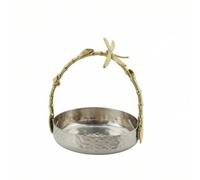 LOVIVER Corbeille à Fruits Poignée Brillant | Moderne, Plat Décoratif, Argenté, Vaisselle, pr lon, Entrée, Bureau , S