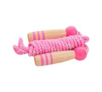 LOVIVER Corde à Sauter Enfant avec Poignées Stables en Bois et Corde Flexible pour Agilité Motrice et Jeu Récréatif Adaptée Aux Séances D'Éducation Physique L, Rose