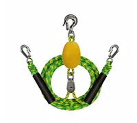 LOVIVER Corde de Remorquage Bateau Câble Sangle Laisse avec Crochets INOX et Ligne Flottante Élastique Longueur 7.9pouces, Corde De Remorquage De 2,4 M avec Double Boucle, Flotteur Vert Fluo Et Jaune