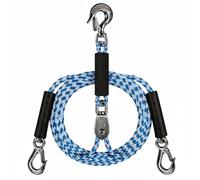 LOVIVER Corde de Remorquage Bateau Câble Sangle Laisse avec Crochets INOX et Ligne Flottante Élastique Longueur 7.9pouces, Corde De Remorquage De 2,4 M avec Double Boucle, Poignée Bleue Et Blanche