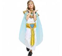 LOVIVER Costume Enfant Pharaon Costume Roi Égypte Déguisement Historique Ensemble Robe Cape Coiffe Brassards Polyester Respirant Confortable Convient aux, M, Fille Nil