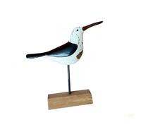 LOVIVER Décoration en bois représentant des oiseaux marins debout, mouettes, sur le thème de la plage, de la mer et du littoral, pour le jardin, la chambre ou