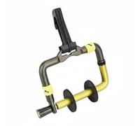 LOVIVER Dérouleur de Ligne de Pêche Porte- Métallique à Corps Courbé avec Bouton d'Extrémité Axe pour Stable et Double Disque Gestion du Fil sans À-Coups, Jaune