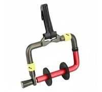 LOVIVER Dérouleur de Ligne de Pêche Porte- Métallique à Corps Courbé avec Bouton d'Extrémité Axe pour Stable et Double Disque Gestion du Fil sans À-Coups, Rouge