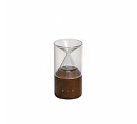 LOVIVER Diffuseur d'Arômes Diffuseur d'Huiles Essentielles Vaporisateur Nébuliseur Nébulisation à Froid sans eau en Verre et Bois Minuterie et Lumière Adapté, Transparent, Base Foncée+Plug-in