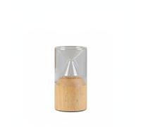 LOVIVER Diffuseur d'Arômes Diffuseur d'Huiles Essentielles Vaporisateur Nébuliseur Nébulisation à Froid sans eau en Verre et Bois Minuterie et Lumière Adapté, Transparent, Socle Bois+Prise