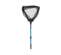 LOVIVER Épuisette Pliable Triangulaire Carpe Filet de Pêche Manche Télescopique Cadre Triangulaire Maille Fine 6mm Alliage d'Aluminium et Nylon Rangement, Blue 95CM