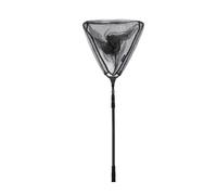LOVIVER Épuisette Pliable Triangulaire Carpe Filet de Pêche Manche Télescopique Cadre Triangulaire Maille Fine 6mm Alliage d'Aluminium et Nylon Rangement, Black 25M