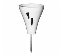 LOVIVER Équipement d'Entraînement de Golf Marqueur de Départ Signalette Cône Repère en Forme de Coupe avec Dessus Brillant et Piquet Solide Positionnement, Blanc