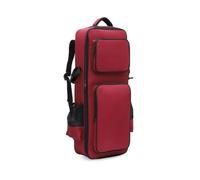 LOVIVER Étui Instrument à Vent Housse Musique Sac à Dos Coffre Rangement en Polyester et Imperméable Bretelles et Poignée Solide Compartiment Principal Zippé, sans Roues, Array, Rouge Vin