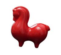 LOVIVER Figurine de cheval mignonne, ornement fait main, décoration créative pour le Nouvel An chinois, statue de cheval en céramique pour vitrine, table ou, Tête Rouge En L'air
