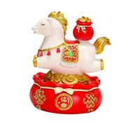 LOVIVER Figurine de cheval, statue de cheval, cadeau, miniature de collection unique, décoration de bureau, mini figurine pour salon, bibliothèque ou bureau, Blanc Rouge