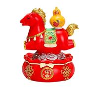 LOVIVER Figurine de cheval, statue de cheval, cadeau, miniature de collection unique, décoration de bureau, mini figurine pour salon, bibliothèque ou bureau, Rouge Jaune