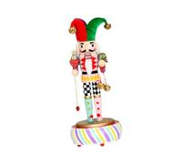 LOVIVER Figurine de en bois représentant un clown danseur, 32 cm de haut, idéale pour les fêtes de Noël, les amis et les enfants.