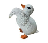 LOVIVER Figurine décorative en résine représentant un canard en forme de pot de fleurs, mignonne et mignonne, pour allée, pelouse, intérieur ou extérieur, Blanc