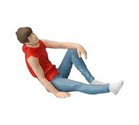 LOVIVER Figurines de Gens de la Rue 1:64, Jeu de rôle de Petites Personnes, Personnage Architectural en résine pour Jardins féeriques, Table de Sable, Micro, garçon Assis
