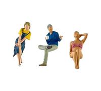 LOVIVER Figurines de Personnages Diorama 1/64 peintes Projets de Bricolage Ornement de Bureau Street People Modèle Miniature Disposition pour Adultes, 3 PiÈces