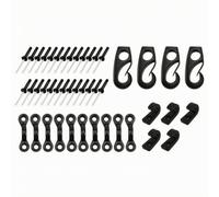 LOVIVER Fixations Kayak Kit Complet Crochets Élastiques Rivets Rondelles Boucles C Sécurisation Lignes Forme Courbe Plastique pour Installation d'Accessoires Sorties Familiales Bricolage de Kayak