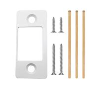 LOVIVER Gâche de porte à pêne dormant, plaque arrière de porte, angle arrondi, côté étroit et grand trou, pour le blocage du loquet de porte, Blanc