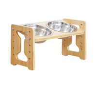 LOVIVER Gamelles surélevées et inclinées pour Eau et Nourriture, surélevées, antidérapantes, pour Chiots, faciles à Nettoyer, Cadre en Bois, Support pour, B