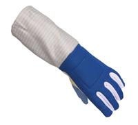 LOVIVER Gant d'Escrime Garde Main Poignet Manchette Longue Résistant Fonction Conductive Métal MF Protection Renforcée Prise, XXL, Gant De Sabre Main Gauche Bleu