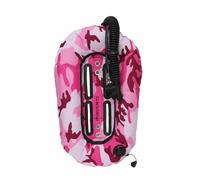 LOVIVER Gilet de Plongée Compensateur de Flottabilité Donut Wing Dos Monté avec Sangle et Support Souple en Nylon 1050d et Doublure 420d avec TPU 30lbs de, Camouflage Rose