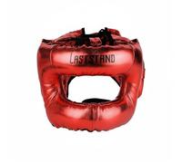 LOVIVER Headgear Protection Faciale Casque Boxe Nez Oreille Menton Ajustement Stable Structure Cuir PU Adapté aux Sportifs Entraînement Gym Pratique, Rouge, M