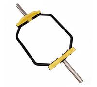 LOVIVER Hexagonal Barbell Bar Barre Hexagonale Barre de Musculation Barre Trapèze Barre de avec Structure en Acier et Prises Multiples Mouvement Centré, Noir Et Jaune
