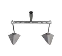 LOVIVER Houe de Jardin à tête Triangulaire, Outil de Jardinage, charrue à Main en Acier, espacement réglable pour ameublir, Planter, cultiver, débutants, Tête Double de 40 Cm