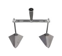 LOVIVER Houe de Jardin à tête Triangulaire, Outil de Jardinage, charrue à Main en Acier, espacement réglable pour ameublir, Planter, cultiver, débutants, Tête Double de 30 Cm