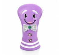 LOVIVER Housse de Club de Golf Couvre-Bois Protection Capuchon Visage Cartoon Brodé avec Sourire et Nœud en Extérieur Similicuir Maintien Sûr par Ouverture