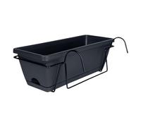 LOVIVER Jardinière Suspendue pour Balustrade de Balcon, Panier de Plantes, jardinière de clôture, Jardinières pour Appuis de Fenêtre, 35 x 19 x 14,5 cm, Gris foncé