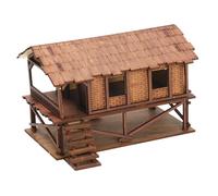 LOVIVER Kits de modèles de maison en bois, modèle de construction de maison 1/72, artisanat de bricolage non peint fait à la main, kits de modèles de maison, g