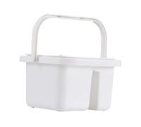 LOVIVER Lave-pinceau avec trou pour porte-pinceau, bassin pour pinceau, baril de nettoyage pour pinceau pour nettoyeur de peinture, Blanc