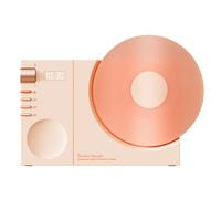 LOVIVER Lecteur Vinyle Tourne-Disque Enceinte Bluetooth Radio Réveil avec Affichage Numérique Son Clair 5 W Autonomie 5 H Plastique Format218.5x154.5x48mm, Rose