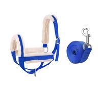 LOVIVER Licol pour Vache avec Longe, Bride pour Taureau, Accessoires pour Ranch, Pratique, réglable pour âne, Taureau, Poulain, chèvre, Blue L