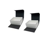 LOVIVER Lot 2 coffrets cadeaux avec couvercle, pliables, pour casquettes baseball. Idéal pour un anniversaire, un cadeau pour une demoiselle, Noir Blanc