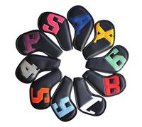 LOVIVER Lot de 10 Housses de Protection pour têtes de Club de Golf en PU, Portables et universelles, pour golfeurs de 4, 5, 6, 7, 8, 9 Pouces, Tendance
