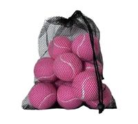 LOVIVER Lot de 12 balles de Tennis pour entraînement avec Pochette à Cordon de Serrage, Rose