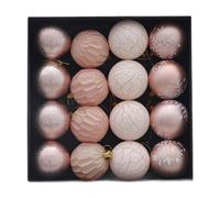 LOVIVER Lot de 16 Boules de Noël Brillantes à Suspendre pour décoration de fête, idéal pour Le Nouvel an, Un Mariage, Un Anniversaire ou Tout Simplement pour, Or Rose